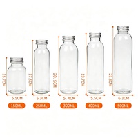 Gratis monster 150ml 250ml 300ml 350ml 400ml 500ml heldere rechte cilindrische glazen drankenfles voor fruitsap