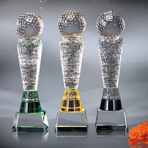 Crystal Sports Golf Trophäe Kristallglas Acryl Award Trophäe für Souvenir Geschenk