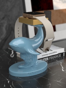 Ornement de baleine en résine fait main pour montres intelligentes support de charge d'amour Unique pour IWatch S9 Apple Huawei montres artisanat décoratif - Product Image 4