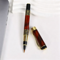Bolígrafo de Lujo con Punta de Pincel Suave, Recargable, Metálico, para Caligrafía, Punta Fina, Negro, para Escribir, Dibujar, Firmar, Material de Arte y Papelería