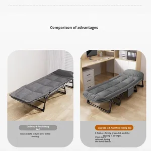 Lit moderne en métal pour l'extérieur, pliable, pour le camping, le bureau, la sieste, en coton épais, pour la plage, l'hôpital, l'école, le balcon, la cour - Product Image 4