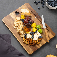 Acacia houten serveerplank voor buiten, voor steak, kaas, brood, pizza, fruit, babyvoeding, houten snijplank set met fruitmes