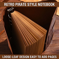Carnet en cuir rechargeable de style nautique avec logo personnalisé et reliure cousue pour les voyages et les cadeaux ; Carnets, blocs-notes, cahiers
