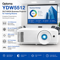 Projecteur professionnel Optoma YDW5512 DLP 720p 3800 lumens pour l'éducation avec résolution WXGA 1280x800 et design léger