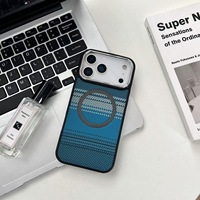 Compatible avec 17 Pro Max 16 15, étui en gel de silicone à adsorption magnétique, couleur contrastée, texture tissée, léger, étui de luxe