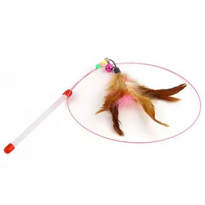 Interactive Cat Toy Funny Feather Bird with Bell Simulation Bird Pet Cat Stick Toy Kitten Teaser Wand Interactive Toy for Cats