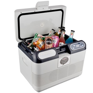 Mini réfrigérateur/congélateur de voiture 15L/19L, DC 12V 24V, glacière électrique portable, réfrigérateur de camping pour le <span class=keywords><strong>transport</strong></span> de vaccins/insuline/aliments - Product Image 1