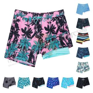 Short de <span class=keywords><strong>bain</strong></span> pour homme avec doublure de compression 2 en 1, séchage rapide, avec poches zippées, style streetwear, vente en gros - Product Image 3