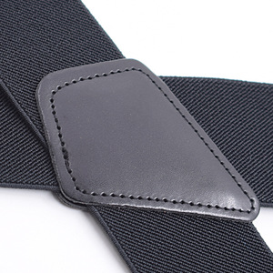 Wholesale 5cm Width Solid Color Adjustable 4 Clip X-Back Heavy Duty Clip <strong>Mens</strong> Suspenders Elastic Pants <strong>Braces</strong> - Product Image 2