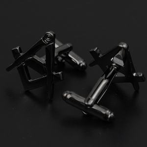 Boutons de manchette personnalisés en métal pour homme, avec zircon cubique et initiale G, style maçonnique, dernière mode, OEM ODM - Product Image 4