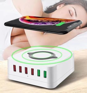 Estación de carga USB para teléfono inteligente, estación de carga rápida inalámbrica con 6 puertos, 72W, venta al por mayor - Product Image 1