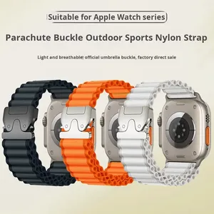 Bracelet de montre en nylon en gros pour Apple Watch S 10 11 46mm Ultra 49mm SE 44mm, bracelet de sport élastique en nylon - Product Image 4