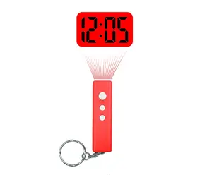 mini LED digital projector clock with key chain