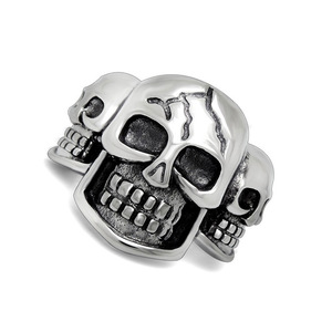Men's Skull <b>Titanium</b> Steel <b>Ring</b> Retro Punk Style Jewelry SA564 - Product Image 5