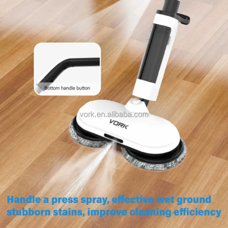 High Quality Wireless Dual Spinning Spraying Floor Cleaner Mop Electric Cleaning Mop