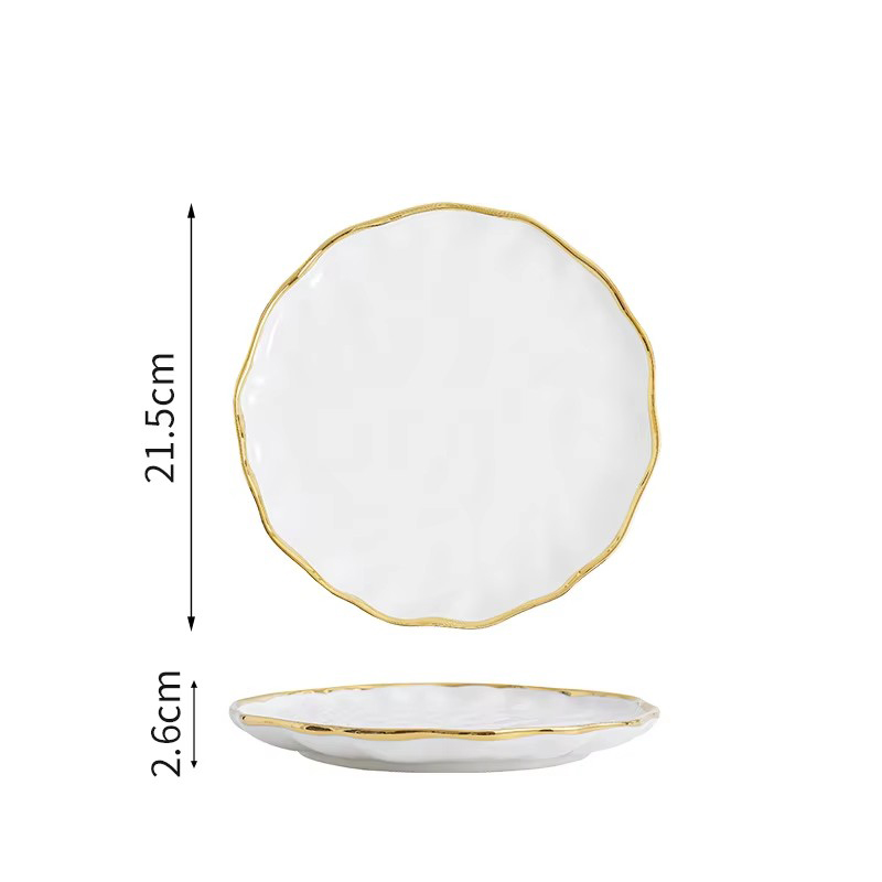 white 8 inch shallow plate