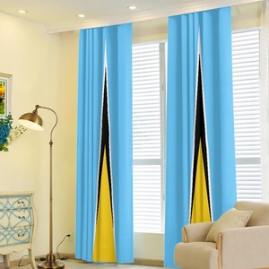 Cortina Térmica con Patrón <span class=keywords><strong>de</strong></span> la Bandera Nacional <span class=keywords><strong>de</strong></span> Santa Lucía, Bloqueadora <span class=keywords><strong>de</strong></span> Sol, Reciclable, Impresa Digitalmente, <span class=keywords><strong>de</strong></span> Poliéster, para Ventana <span class=keywords><strong>de</strong></span> Apartamento - Product Image 2
