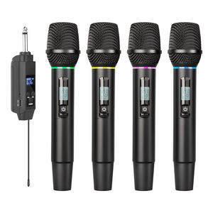 KX4 Micrófono de mano portátil profesional Micrófono dinámico inalámbrico para representaciones teatrales Karaoke Canto - Product Image 1