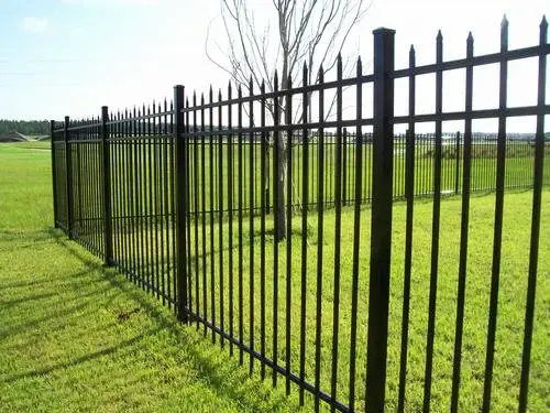 High quality wroght iron fence commercial grade cast iron fence grill design black material iron perimeter steel metal fence