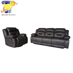 โซฟาแบบแบ่งส่วนปรับเอนได้สำหรับโฮมเธียเตอร์หนังนิ่มพร้อมโต๊ะวาดและคอนโซลเก็บของ - Product Image 3