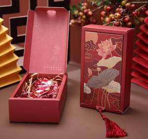 Boîte cadeau rouge pliable personnalisée Offre Spéciale, emballage alimentaire, dragées au chocolat pour mariage et <span class=keywords><strong>anniversaire</strong></span> - Product Image 3