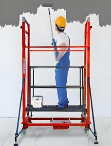 Échafaudage de chantier robuste, échafaudage à 3 sections, charge de 300 kg avec garde-corps pour la rénovation de stations de métro, éclairage de tunnel - Product Image 2