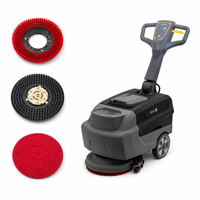 Autolaveuse autoportée à batterie T2B, brosse de 330 mm, largeur de raclette de 420 mm, réservoir de solution de 4,8 gal, réservoir de récupération de 5,3 gal