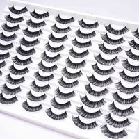 30 paires de faux cils en cheveux synthétiques, présentoir de styles variés, cils en bande naturels, spectaculaires et effilés, vente en gros pour salons
