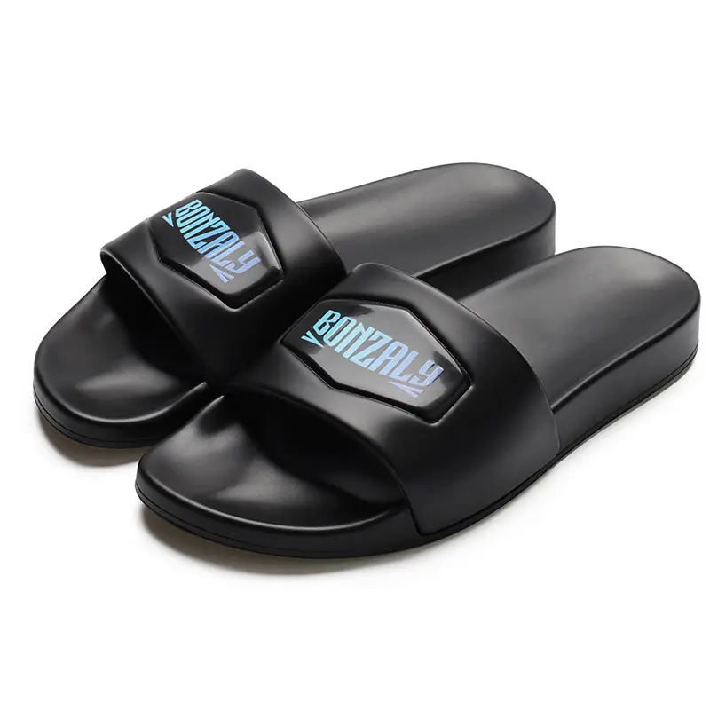 High Quality Custom Black Slides Sandals Design Unisex Footwear Slippers Oem Custom Slides With Logo