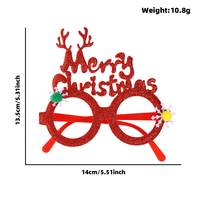 Lunettes décoratives avec lettres rouges et sapins de Noël, lunettes de fête scintillantes, accessoire photo mignon pour les réunions de Noël et les dîners en famille
