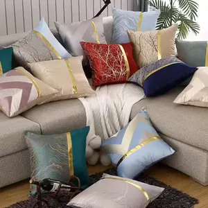 Amity Luxury Jacquard Grey White Gold Decorative Pillow Covers Sofa Throw Cushion Covers for Home Hotel or Bed Use-Wholesale