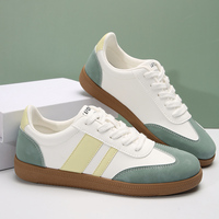 Nouvelles chaussures de skate décontractées grande taille pour femme, collection Printemps 2025, style rétro, bicolores, blanches