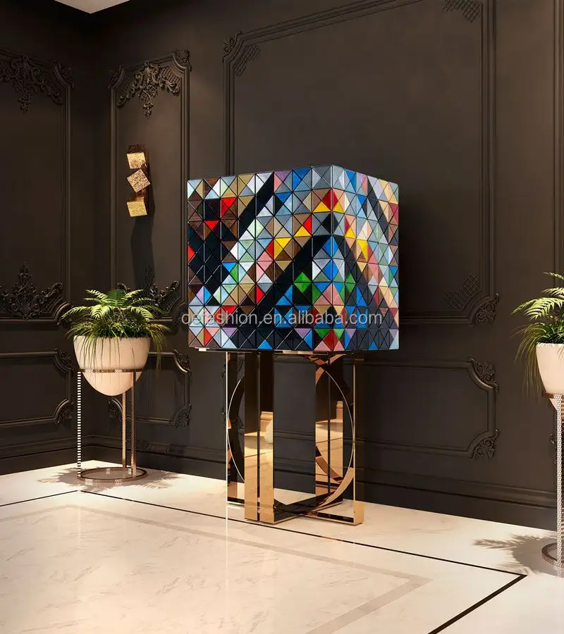 Mosaïque OE-FASHION armoire de rangement décorative personnalisée losange couleur assortie Rubik's cube armoire de foyer créative