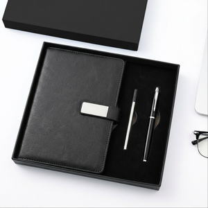 Carnet A5 à boucle en cuir souple au toucher agréable, agenda créatif avec stylo <span class=keywords><strong>de</strong></span> la même couleur pour les voyages d'affaires et la commodité au bureau - Product Image 2