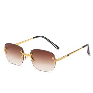 Square <b>Large</b> <b>Frame</b> Gold Transparent Sun Glasses Outdoor Travel Sunscreen Men Glasses Luxury Glasses - Product Image 4