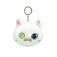 Pendentif de sac à dos, porte-clés en peluche chat en polyester et coton PP, motif brodé, pour anniversaire et anti-stress - Vente en gros