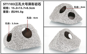 Cueva de roca de acuario para mascotas acuáticas, ornamento de pecera de cerámica, no tóxico, piedra decorativa - Product Image 6