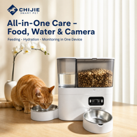 Fontaine à eau moderne pour chat en acier inoxydable et distributeur de nourriture pour animaux de compagnie avec caméra WiFi, contrôle par application Tuya, capacité de 8 L pour chiens et chats