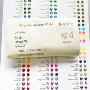 푸장 옌투오 크리스탈, 100가지 이상의 다양한 색상을 제공하는 플랫백 루스 글라스 라인스톤, 종합 색상표 구비 - Product Image 4
