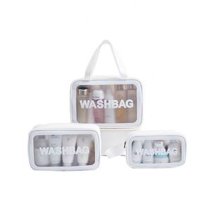 Custom Toiletries Travel Airport Airlines Approved Clear Waterproof Pvc Cosmetic Bag With Zipper for Men Women - Product Image 2