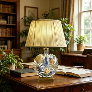 French-style Beige Hand Blown LED Bubble Glass Table Lamp Living Room Study Bedroom Simple Modern Fashion <b>Light</b> Luxury Cozy - Product Image 1