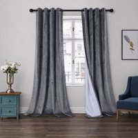 Rideau occultant XinLan en velours gris à œillets, draperie épaisse en velours sur mesure pour projets de villas, hôtels et maisons d'hôtes