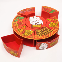 Boîte Cadeau Rigide de Luxe Personnalisée avec Logo, Vente en Gros, Boîte Tiroir Rotative Ronde pour Bonbons, Emballage Alimentaire de Qualité pour le Nouvel An Chinois