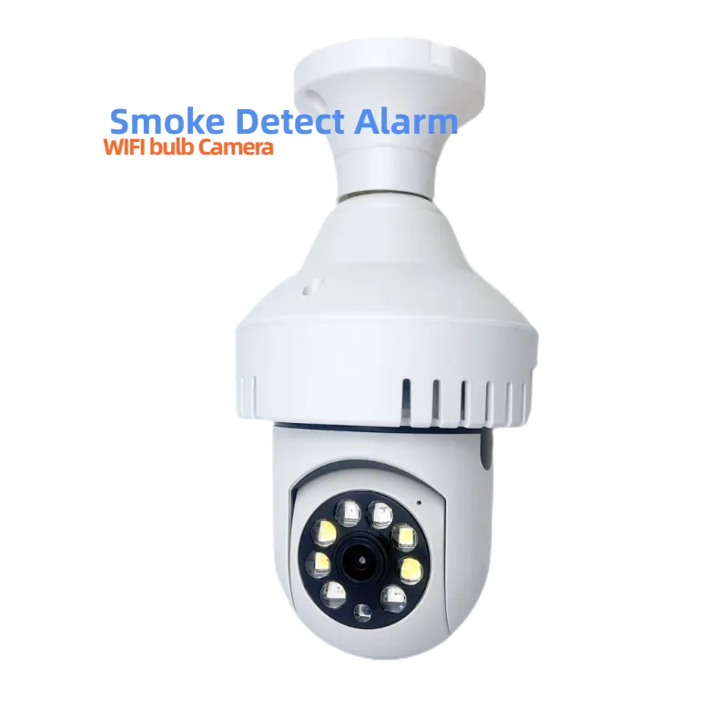 2023 New Model Cloudbirds 1MP Lightbulb Detecteur De Fumee Home Surveillance Security E27 Wireless Smoke Detector light Camera