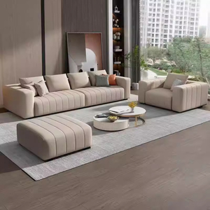Ensemble de canapés Chesterfield de luxe moderne en cuir imperméable avec rembourrage en éponge pour salon - Product Image 3