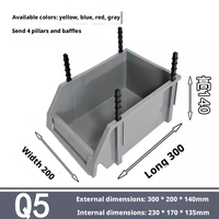 Bac de rangement modulaire robuste en PEHD avec couvercle transparent incliné - Empilable et emboîtable pour atelier, entrepôt et électronique