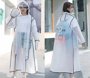 Ropa de Lluvia de EVA para Mujer y Hombre con Capucha y Mangas Transparentes, Chaqueta Impermeable Ligera Reutilizable para Exteriores - Product Image 2
