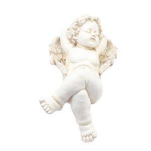 Statue d'ange chérubin endormi en résine effet <span class=keywords><strong>pierre</strong></span> antique pour la décoration de jardin - Product Image 3