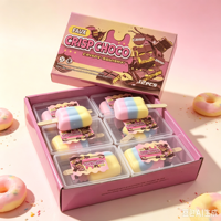 Jouet Squishy Faux Crisp Choco Popsicle, Jouet Anti-Stress Coloré à Presser, Jouet de Décompression Doux à Remontée Lente pour Enfants