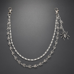 <span class=keywords><strong>Catena</strong></span> da Uomo <span class=keywords><strong>per</strong></span> Jeans e <span class=keywords><strong>Pantaloni</strong></span> Stile Punk con Ciondolo a Ragno 3D a Doppio Strato in Lega Metallica con Logo Personalizzato - Product Image 1